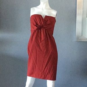 DSquared Deep Red Strapless Dress